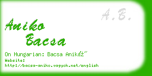 aniko bacsa business card